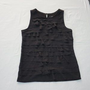3 for $30 | LOFT Black Sleeveless Ruffled Top